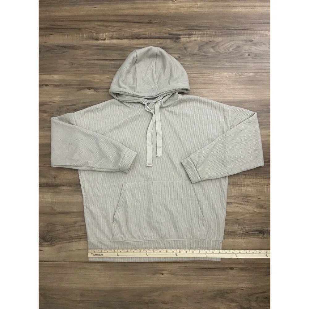 Zara Men's Pullover Hoodie Knitted Sweater Size Medium Beige‎